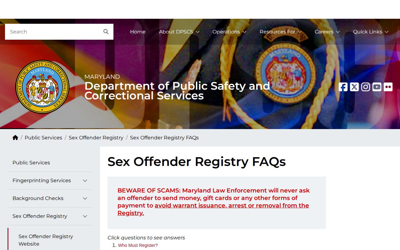 Queen Anne's County released inmate mugshot registry scope information