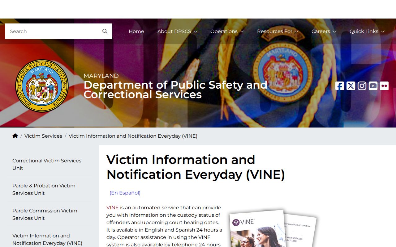 Queen Anne's County VINE release notification service details